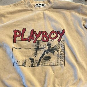 Playboy Graphic Sweatshirt in Tan
